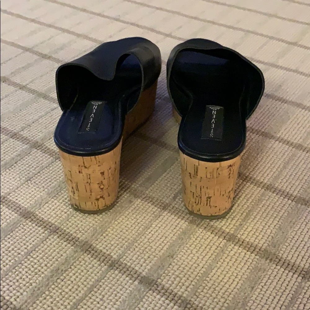 Steven Leather Wedge Slides With Cork Bottoms - image 3